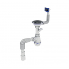 Сифон для кухни ZERIX SK-02-B 3 1/2"x40 с отводом для стиральной машины (ZX4953)