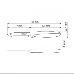 Набор ножей для овощей Tramontina Plenus 77 мм - 12 шт Light grey (6740810) Полтава