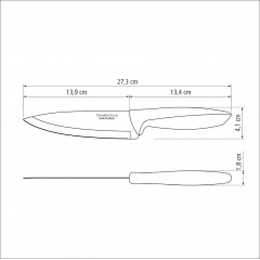 Нож Chef Tramontina PLENUS 152 мм Черный (6366764) Ужгород
