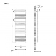 Рушникосушка Ideale Eliza 11 16/1510/500 антрацит Ужгород