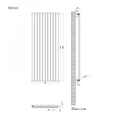 Радиатор Ideale Jolanda 11 10/1500/590 антрацит Балаклея