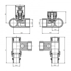 Комплект дизайн кранів під ТЕН Ideale 1/2”x1/2” антрацит Бориспіль