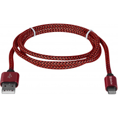 Кабель Defender ACH01-03T PRO USB2.0, AM-Lightning Red 1m (87807) (6499802) Бориспіль