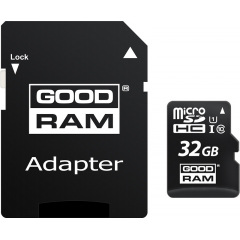 Карта памяти GoodRam microSDHC 32GB Class 10 UHS I (M1AA-0320R12) + SD адаптер (6440799) Киев