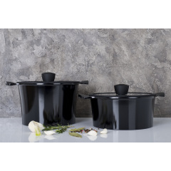 Кастрюля RINGEL Zitrone 5.8 л 24 см Black (6471576) Вишневе