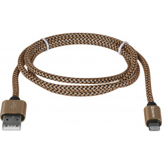 Кабель Defender ACH01-03T USB(AM)-Lighting 1m, 2.1A Gold (87806) (6488734) Гуляйполе