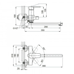 Смеситель для ванной Britc HY503A Фастов
