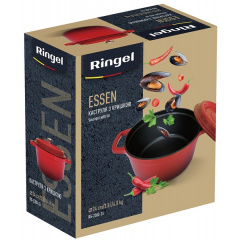 Кастрюля RINGEL Essen 3.8 л 24 см Красный (6858202) Київ