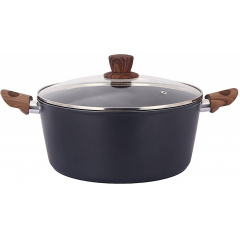 Кастрюля классическая с крышкой Bravo Chef 26 см 4.9 л Черный (6859889) Київ