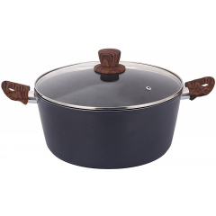 Кастрюля классическая с крышкой Bravo Chef 26 см 4.9 л Черный (6859889) Київ