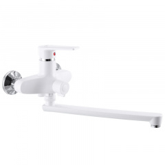 Смеситель для ванны PLAMIX Oscar-006 EURO Белый (без шланга и лейки) (PM0599) Самбор