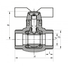 Кран шаровый PPR КШ KOER (бабочка) для горячей воды 25 (KOER K0182.PRO) (KP0235) Харьков