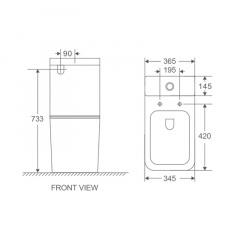 Унітаз-компакт Mixxus Premium Quadro-0401-R 610x365x825mm система змиву RIMLESS (MP6457) Київ