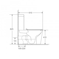 Унітаз-компакт Mixxus Premium Quadro-0401-R 610x365x825mm система змиву RIMLESS (MP6457) Київ