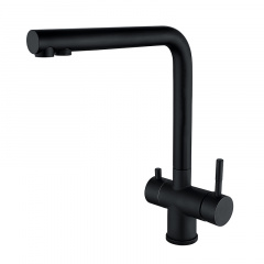 Смеситель для кухни с выходом для питьевой воды Zerix LUX-021 Black из нерж. стали SUS304 (ZX4870) Ровно