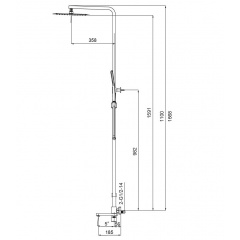 Душова колона із змішувачем KOER KB-56010-01 (Колір хром) (KR3494) Київ
