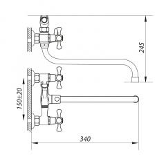 Змішувач для ванни ZERIX DMX 605 (ZX0021) Київ
