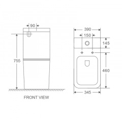Унітаз-компакт Mixxus Premium Quadro-0402-R 675x390x855mm система змиву RIMLESS (MP6458) Красноград