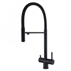 Кухонний змішувач на дві води Zerix KIT-021 Black Refl.Black (нерж. сталь) (ZX4862) Київ