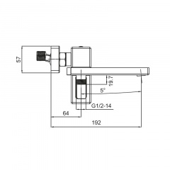 Змішувач для ванни з коротким виливом Koer KB-41009-01 (Колір хром) (KR3502) Київ