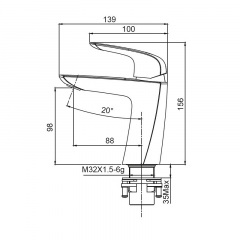 Змішувач для умивальника Koer KB-10008-05 (Колір чорний) (KR3471) Житомир