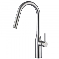 Кухонный смеситель с выдвижным изливом KOER KI-70004-02 (нерж. сталь) (KR3385) Долина