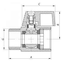 Кран "МИНИ" 1/2" ГШБ KOER KR.401 (KR0156) Запорожье