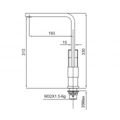 Змішувач для кухні KOER KB-70010-05 (Колір чорний) (KR3489) Хмельницький