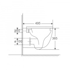 Унітаз підвісний Mixxus Premium Ellipse-0301-T3 495x365x365mm система змиву Tornado 3.0 (MP6461) Київ