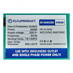 Паяльник Europroduct EP.WM02R для PPR труб (круглі насадки) 16/32mm (EP6092) Івано-Франківськ