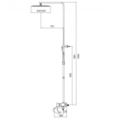 Душова колона із змішувачем Koer KB-56007-05 (Колір чорний) (KR3461) Житомир