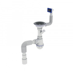 Сифон для кухни ZERIX SK-02-B 3 1/2"x40 с отводом для стиральной машины (ZX4953) Михайловка