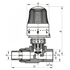 Кран термостатический с термоголовкой прямой PPR 25x3/4 KOER K0156.PRO (KP0199) Полтава