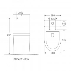Унітаз-компакт Mixxus Premium Ellipse-0402-R 660x390x855mm система змиву RIMLESS (MP6468) Полтава