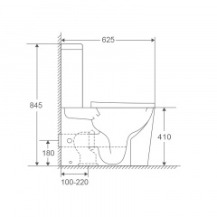 Унітаз-компакт Mixxus Premium Bevel-0401-T1 625x390x845mm система змиву TORNADO 1.0 (MP6473) Кропивницький