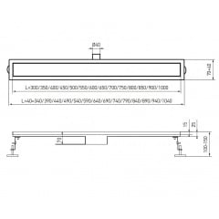 Душовий трап з нержавіючої сталі SUS304 KOER FD29-70x500 (KR3268) Конотоп