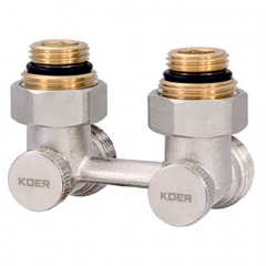 Вузол нижнього підключення радіатора 3/4'' кутовий (комплект) KOER KR.1132 (KR2816) Запоріжжя