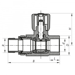 Кран радіаторний 20x1/2 прямий PPR KOER K0159.PRO (KP0204) Львів