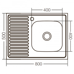 Кухонная мойка накладная ZERIXZ8050R-06-160E satin (ZX1613) Полтава
