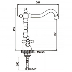 Смеситель для кухни Haiba DOMINOX 777 (HB0095) Еланец