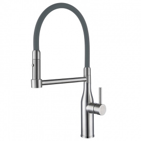 Кухонний змішувач з силіконовим виливом Koer KI-70005-02 (нерж. сталь) (KR3388)