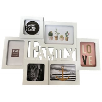 Мультирамка EVG INNO ZB-6FA-3853 FAMILY COLLAGE 6 38 х 53 х 2 см Білий (6812267)