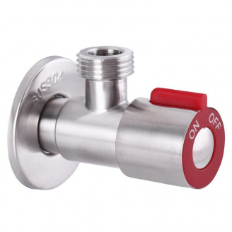 Кран для підключення сантехприладів 1/2x1/2 MIXXUS VAL-02 червоний (нерж. сталь) (SS0049)