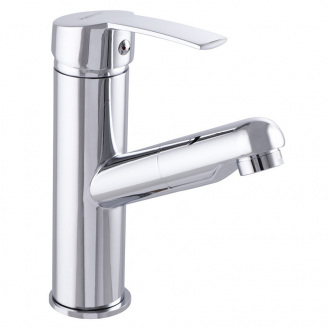 Смеситель для умывальника ZERIX LR1055-18 с выдвижной лейкой Хром (LL1026)