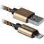 Кабель Defender ACH01-03T USB(AM)-Lighting 1m, 2.1A Gold (87806) (6488734) Гуляйполе