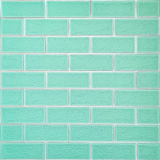Самоклеющаяся стеновая панель Sticker Wall 3D NEW CULTURAL WALL 70*70cm*5mm GREEN+SILVER (D) SW-00001803