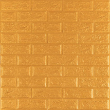 3D панель самоклеющаяся кирпич Золото 700x770x5мм (011-5) Sticker Wall SW-00000147