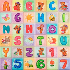 Набор панелей стеновых 3D Алфавит (2шт) 700*1400*4mm (D) Sticker Wall SW-00002352 Черкассы