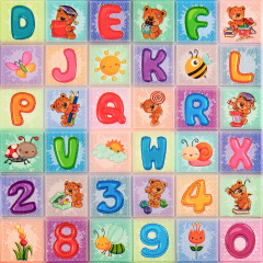 Набор панелей стеновых 3D Алфавит (2шт) 700*1400*4mm (D) Sticker Wall SW-00002352 Черкассы