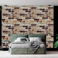 Самоклеюча декоративна 3D панель цегла 3D Loft пісочний клінкер 700x700x5 мм (415) Ізюм